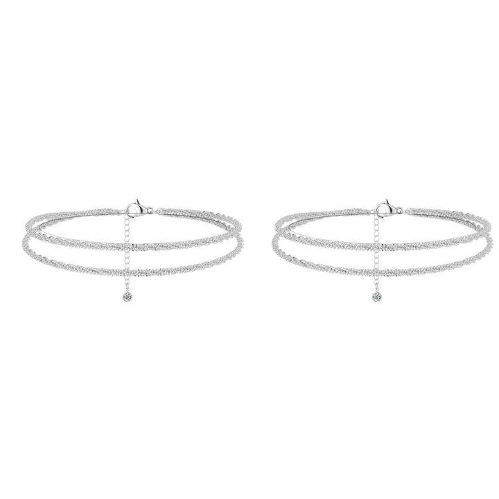 Dorelle™ — Bracelet de cheville double chaîne doré et argent élégance minimaliste