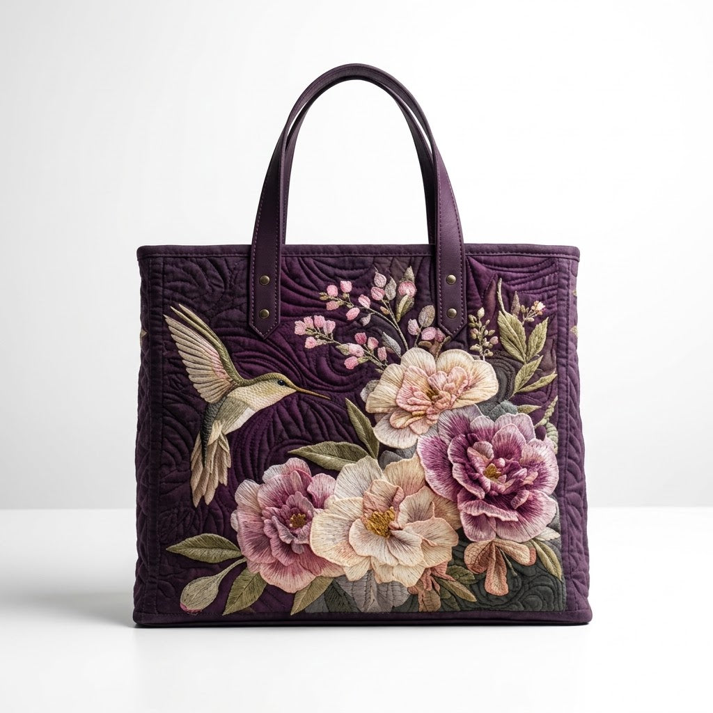 Sac Tote Artisan - Colibris et Orchids