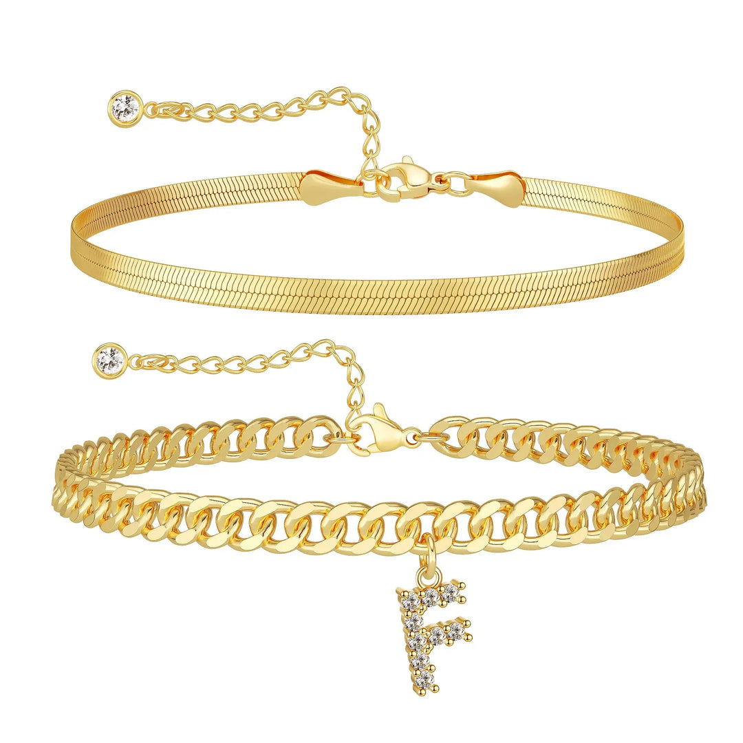 Zavélia™ — Bracelet de cheville initiale personnalisé