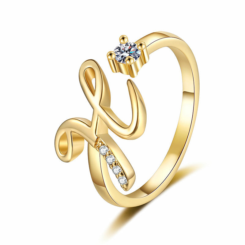 Lumévara™ — Bague cœur initiale élégance personnalisée