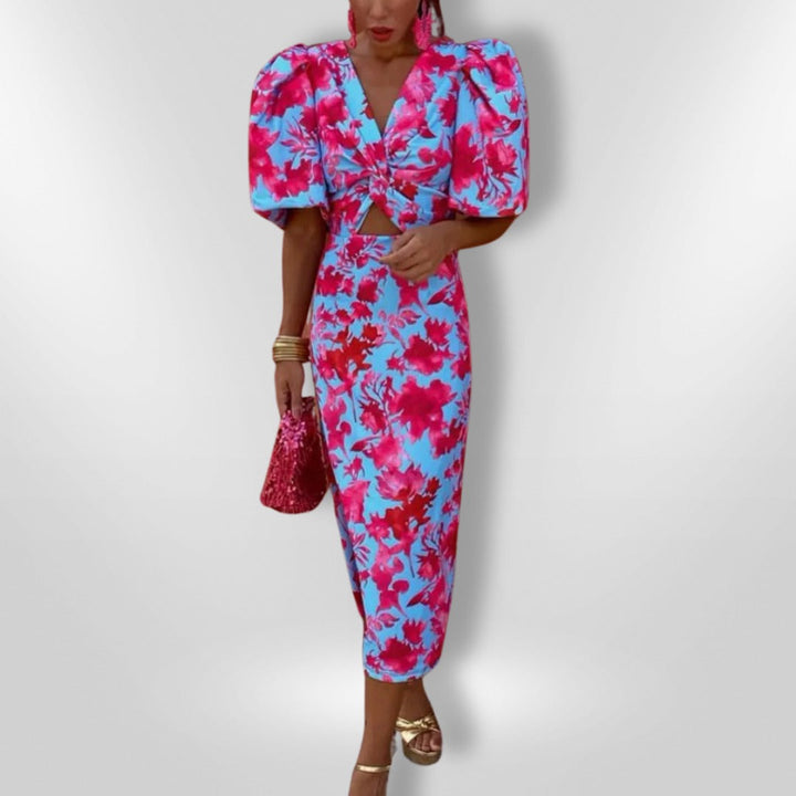Noor™ - Robe mi-longue avec manches bouffantes