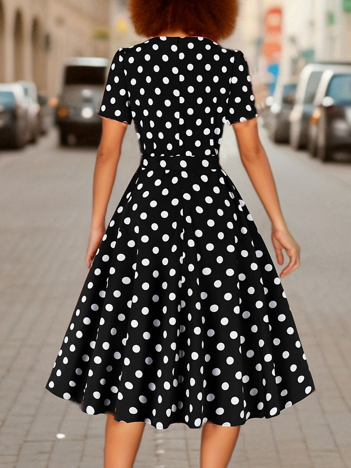 Marguerite™ | Robe pois élégante confortable intemporelle