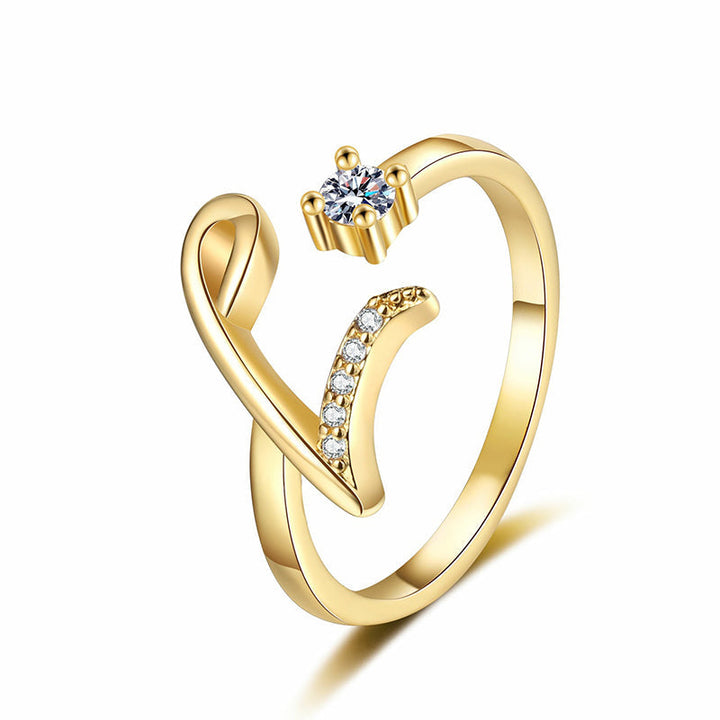 Lumévara™ — Bague cœur initiale élégance personnalisée