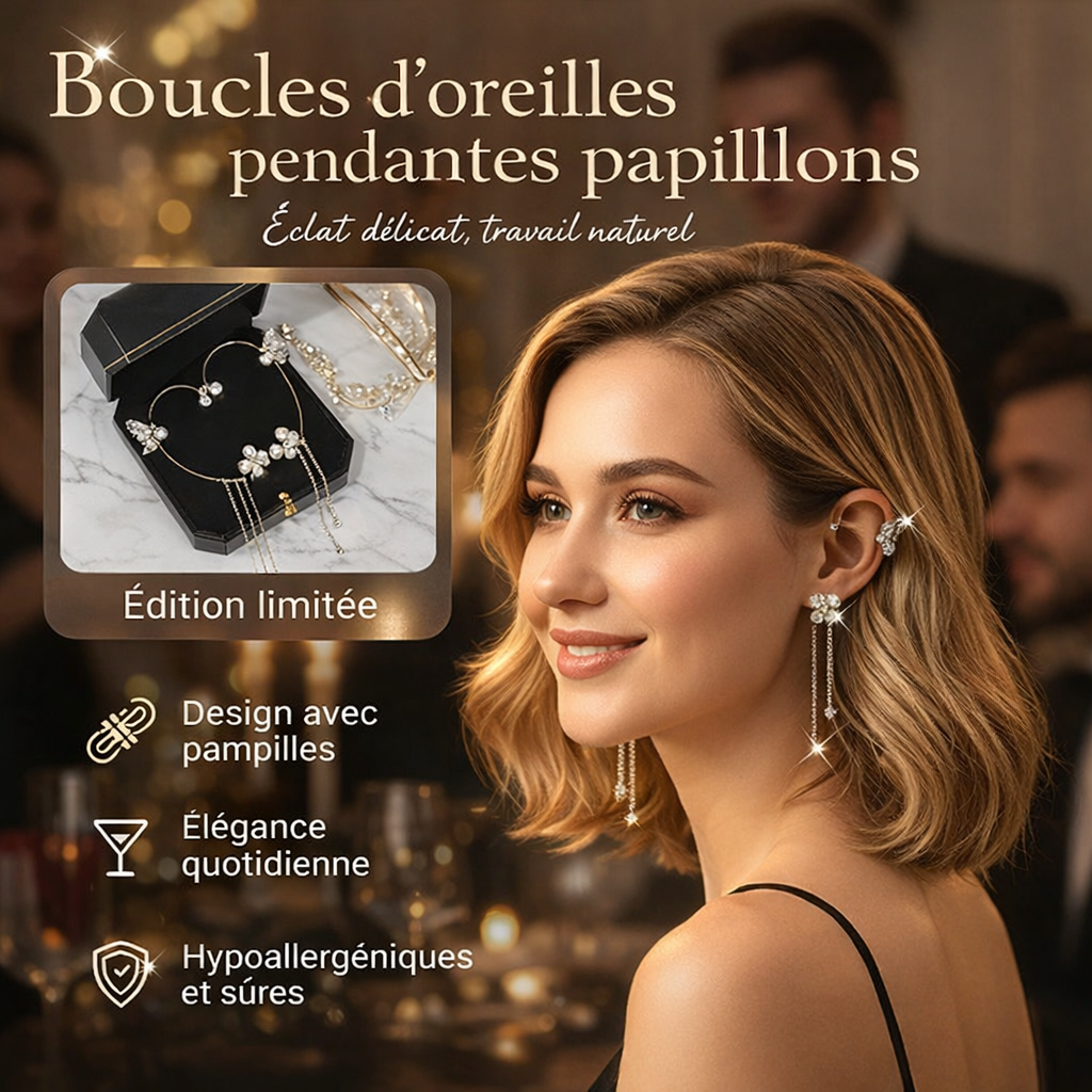 Violet™ — Boucles d’oreilles papillon élégance lumineuse