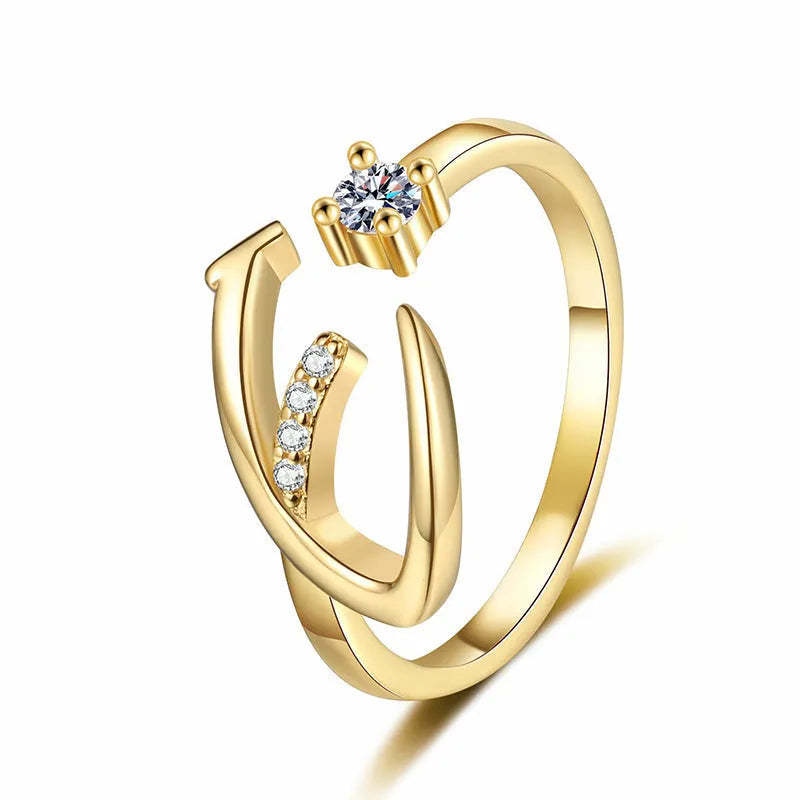 Lumévara™ — Bague cœur initiale élégance personnalisée