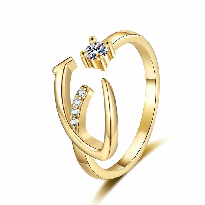 Lumévara™ — Bague cœur initiale élégance personnalisée