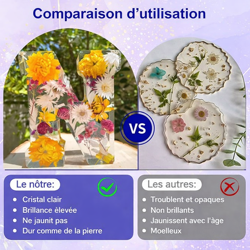 🌸Lampe de nuit artisanale en résine florale