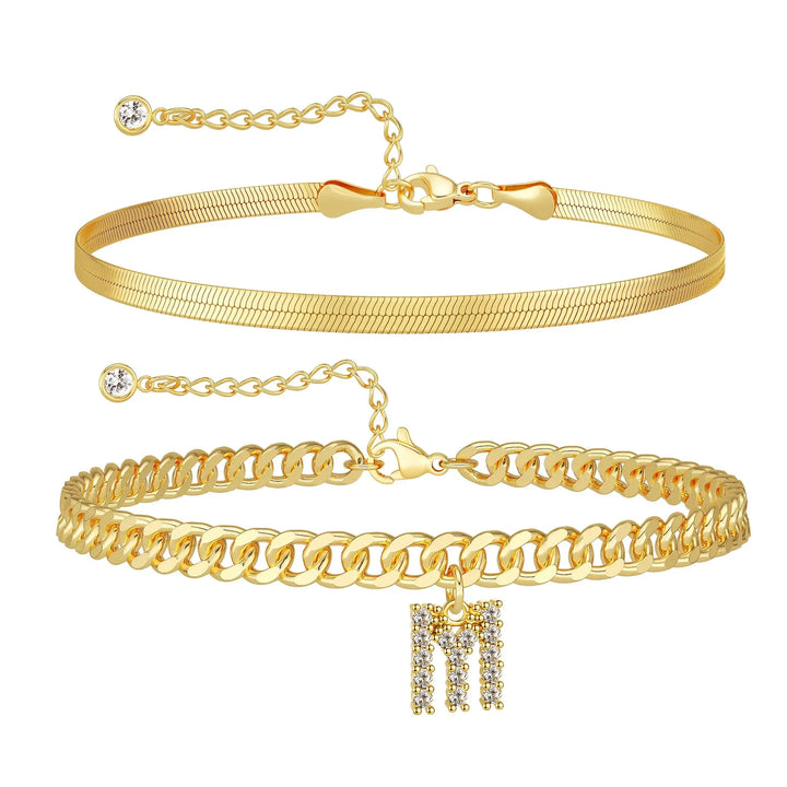 Zavélia™ — Bracelet de cheville initiale personnalisé