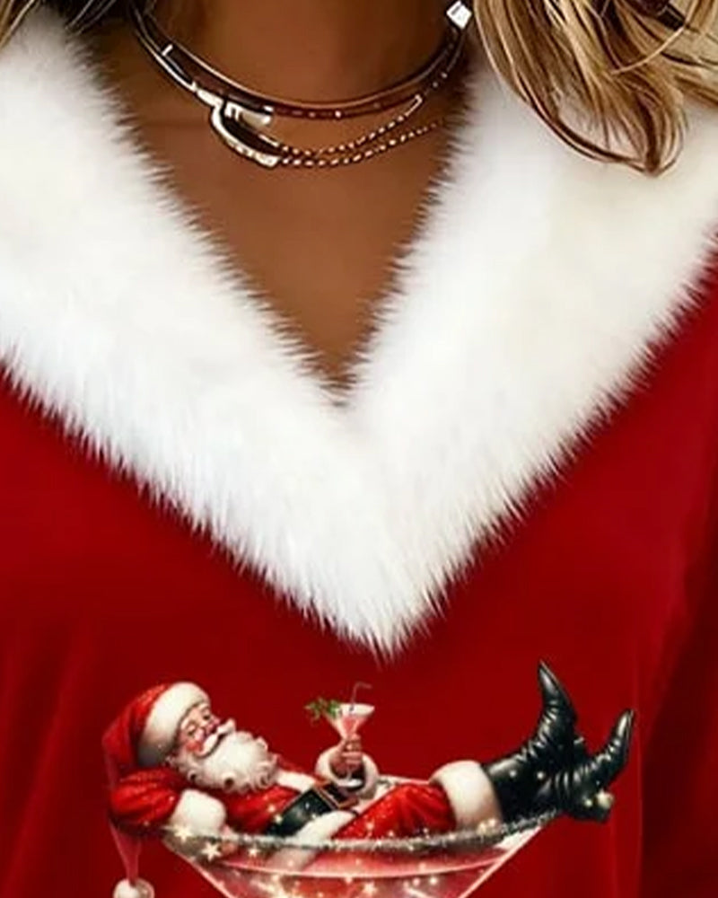 Santa | Haut festif élégant à col en V