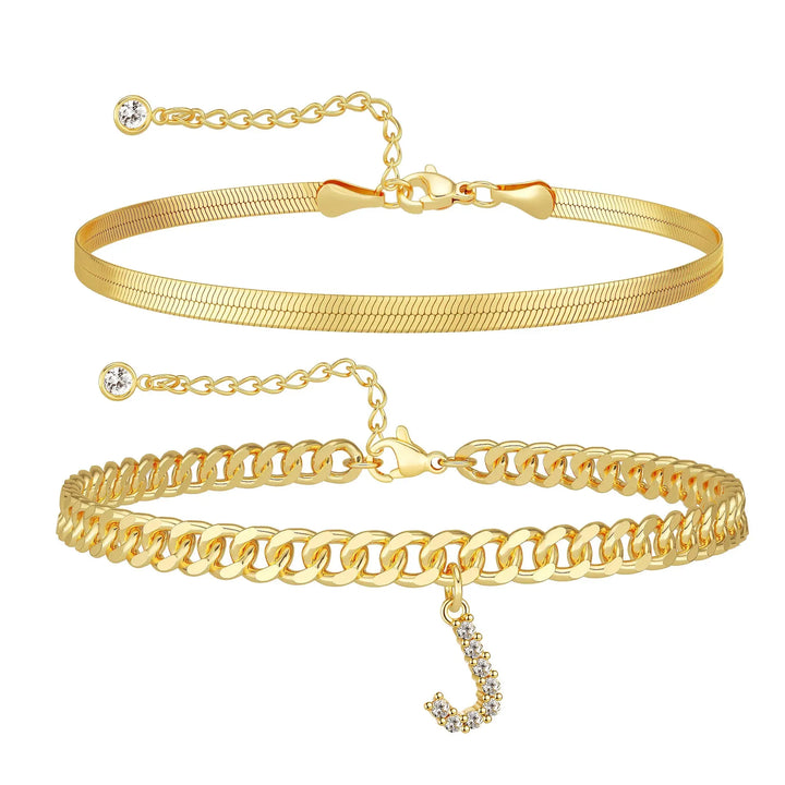 Zavélia™ — Bracelet de cheville initiale personnalisé