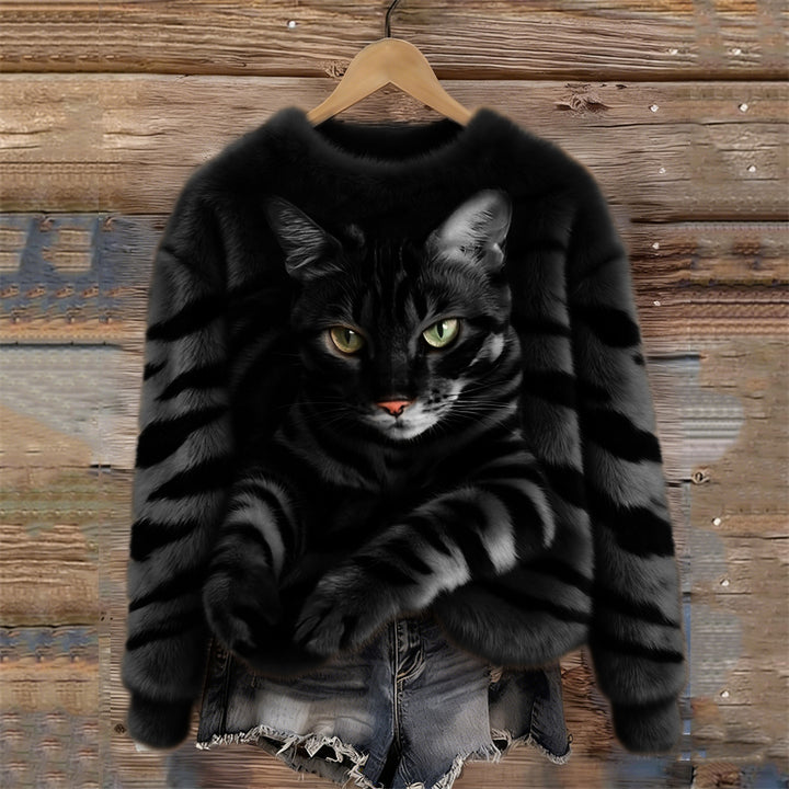 Marie™ | Pull doux motif chat élégant