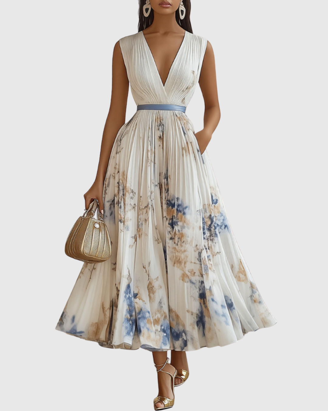 Siena™ - Robe Maxi Plissée Élégante