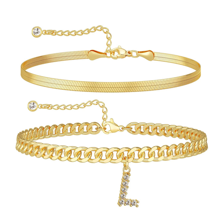 Zavélia™ — Bracelet de cheville initiale personnalisé