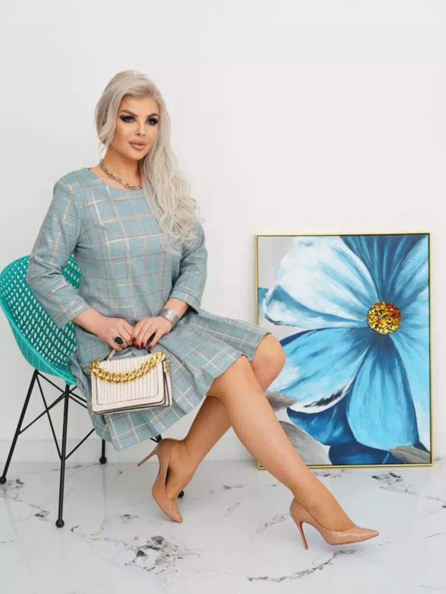 Hélène™ — Robe élégante à carreaux