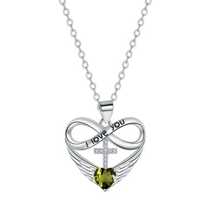 Éternelle™ — Collier cœur infini pierre de naissance