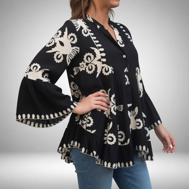 Théodeline™ – Blouse brodée bohème, féminité éclatante