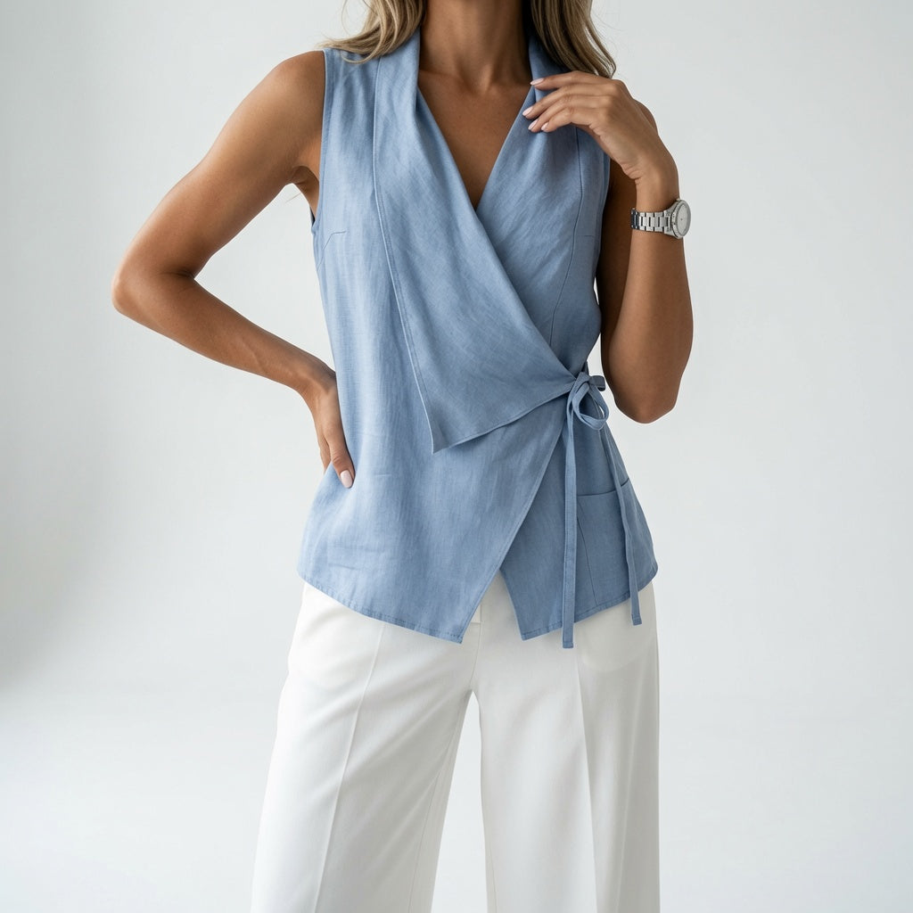 Aurévia™ — Blouse portefeuille fluide élégance décontractée