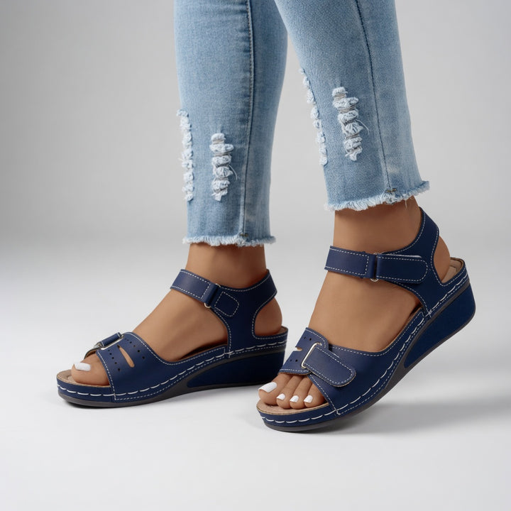 Clothilde™ — Sandale compensée scratch confort naturel quotidien