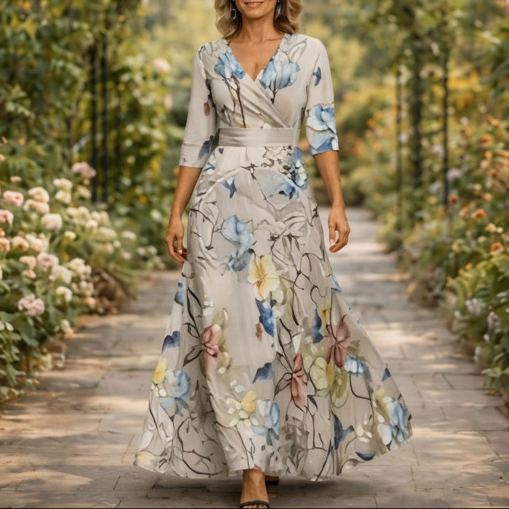 Fleur™ - Robe élégante avec décolleté en V