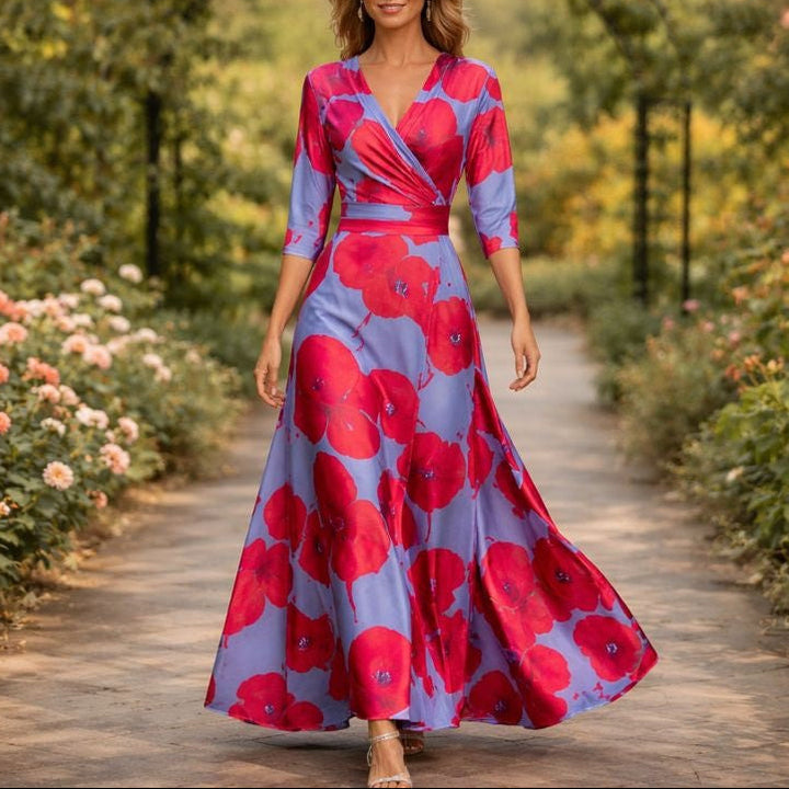 Fleur™ - Robe élégante avec décolleté en V