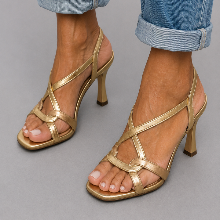 Elisabetta Sandales Dorées Élégantes à Talons