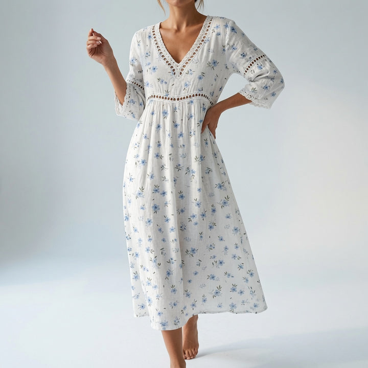 Maricella™ — Robe florale fluide élégance romantique