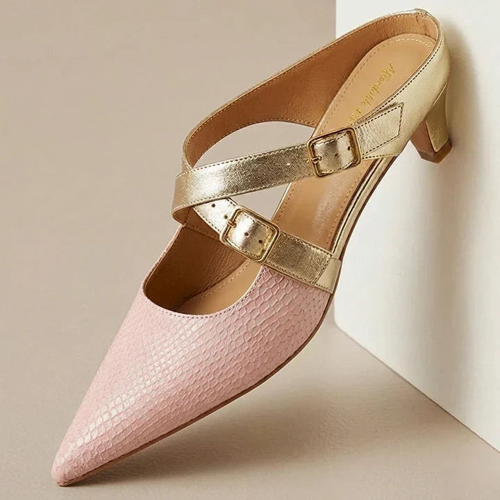 Ludovica | Mules à Bout Pointu avec Brides Croisées