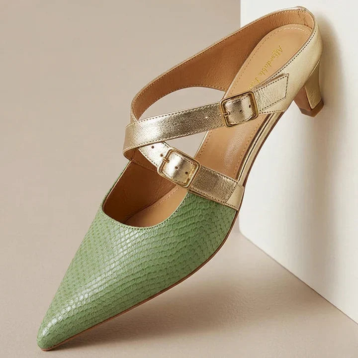 Ludovica | Mules à Bout Pointu avec Brides Croisées