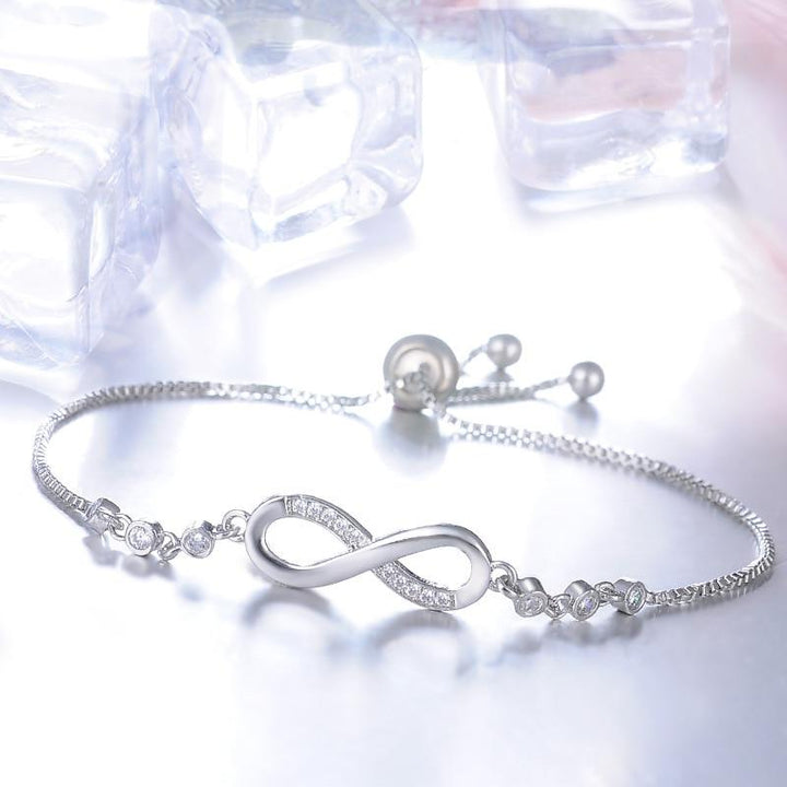 Bracelet ajustable chic en or rose en forme de l'infini