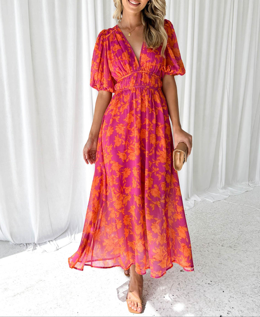 Luna™ - Robe Midi Flora Moderne