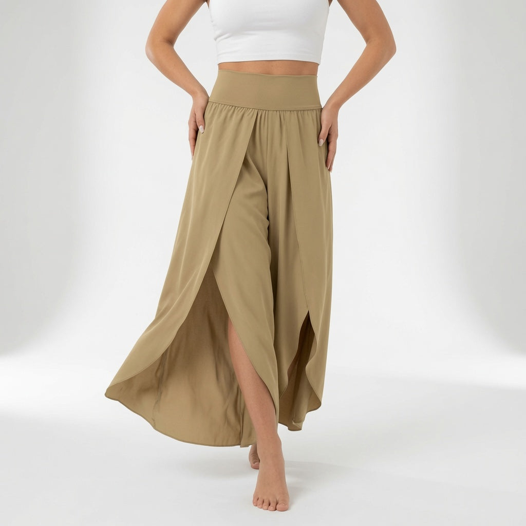 Celestia™ — Pantalon fluide fendu élégance aérienne
