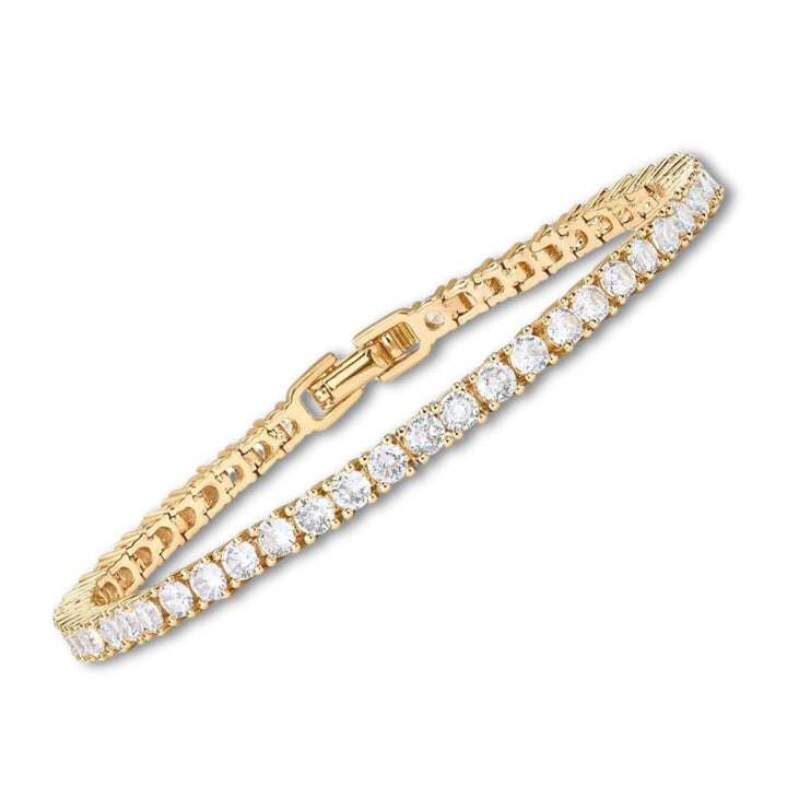 Bracelet de tennis plaqué or avec moissanite
