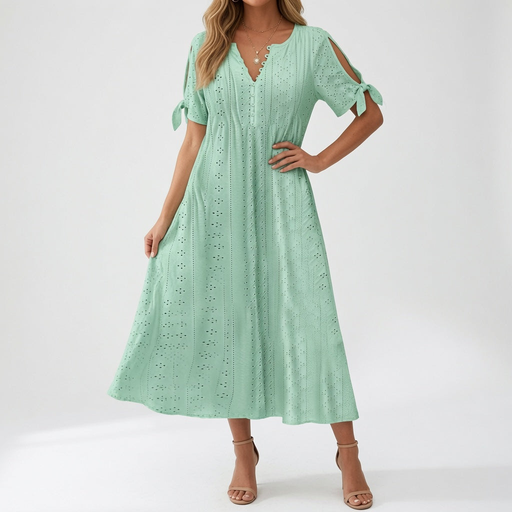 Lorélia™ — Robe bohème brodée élégance estivale