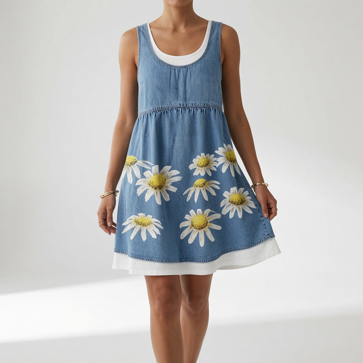 Marélia™ — Robe denim fluide charme quotidien