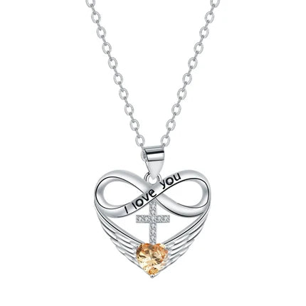 Éternelle™ — Collier cœur infini pierre de naissance
