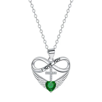 Éternelle™ — Collier cœur infini pierre de naissance