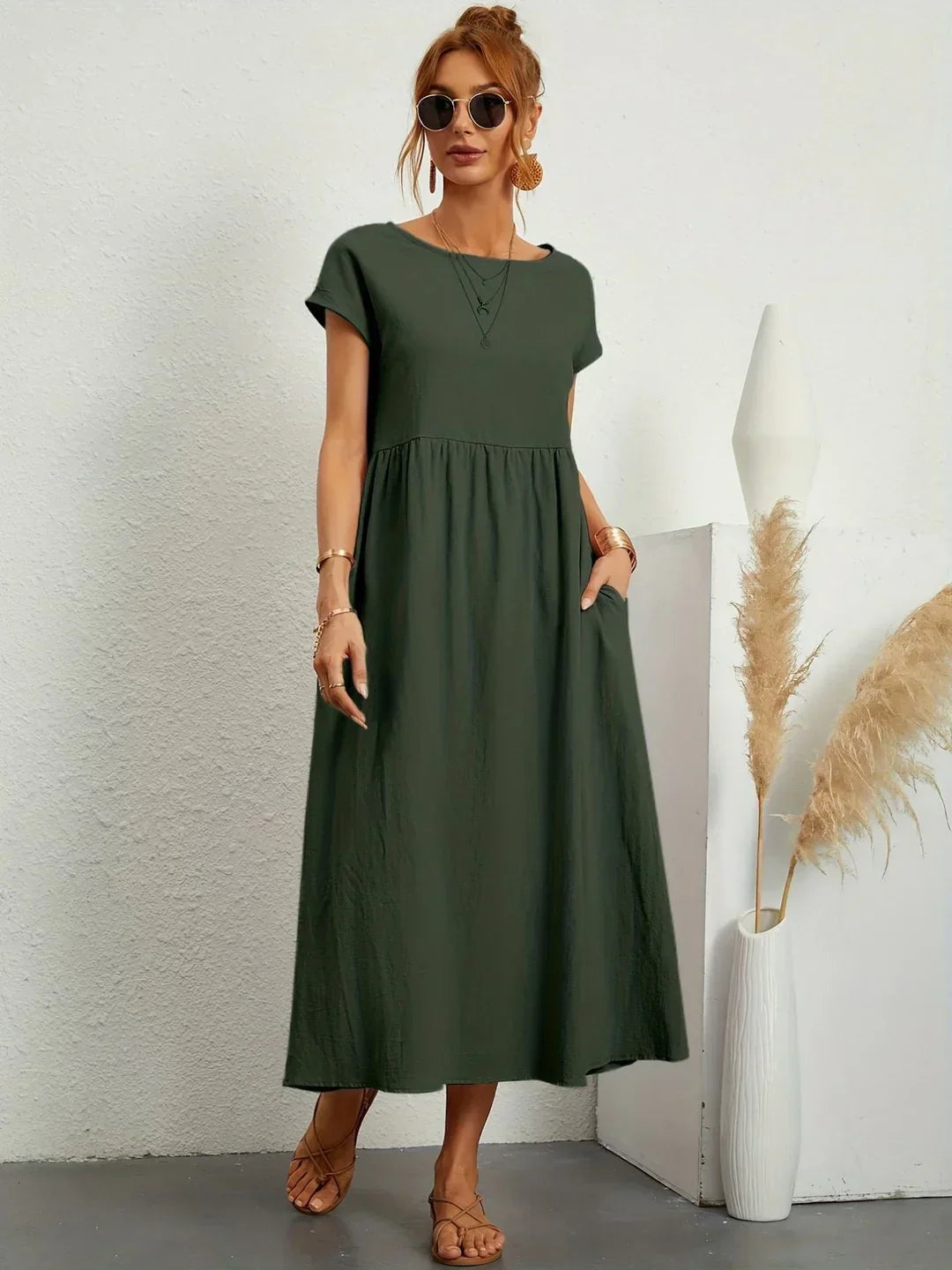 Gabrielle™ - Robe midi fluide élégance intemporelle