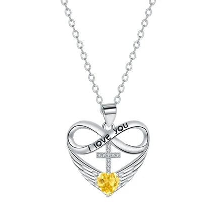 Éternelle™ — Collier cœur infini pierre de naissance