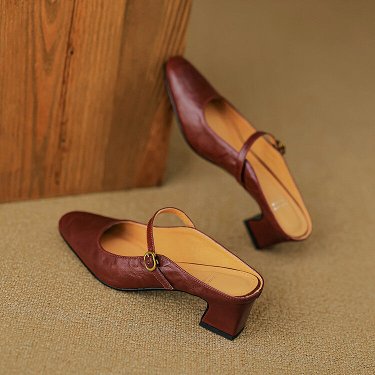 Manuela | Mules Mary Jane à Talon