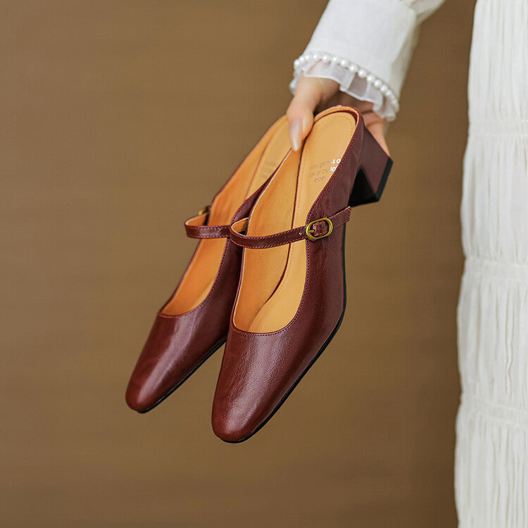 Manuela | Mules Mary Jane à Talon