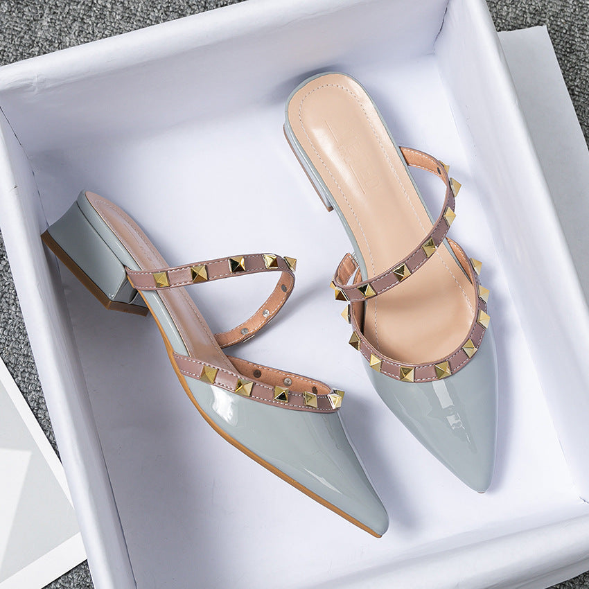 Anita | Mules à Pointe avec Clous