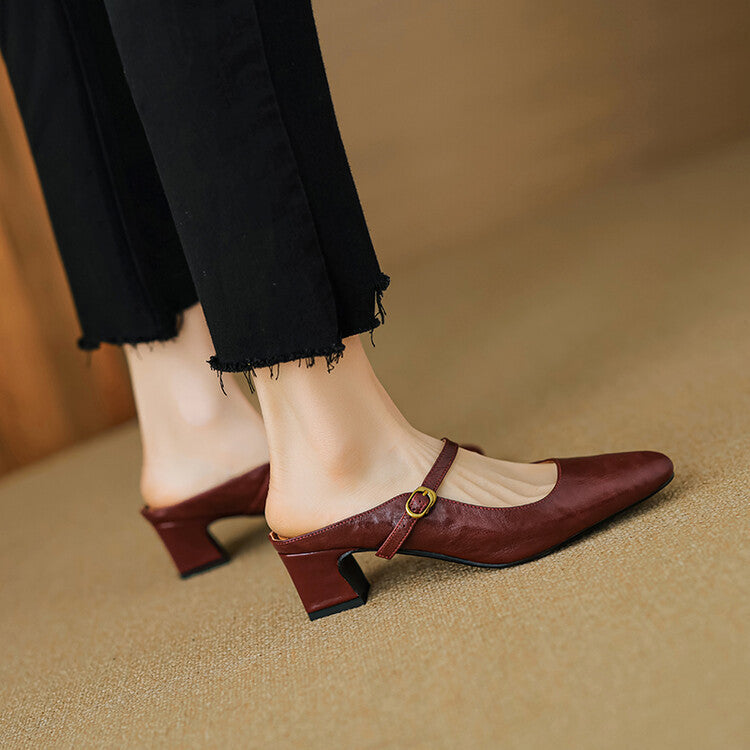 Manuela | Mules Mary Jane à Talon