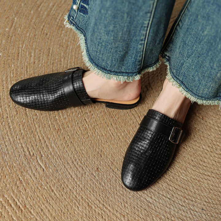Angela | Mules Tressées avec Boucle