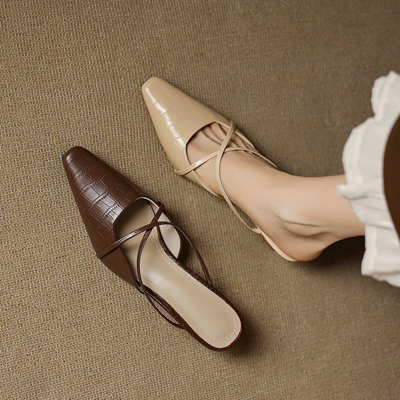Cris | Mules à Pointe avec Brides Croisées