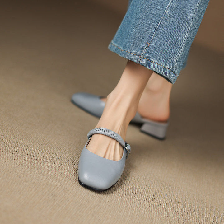 Laiza | Mules Mary Jane à Bout Ronde