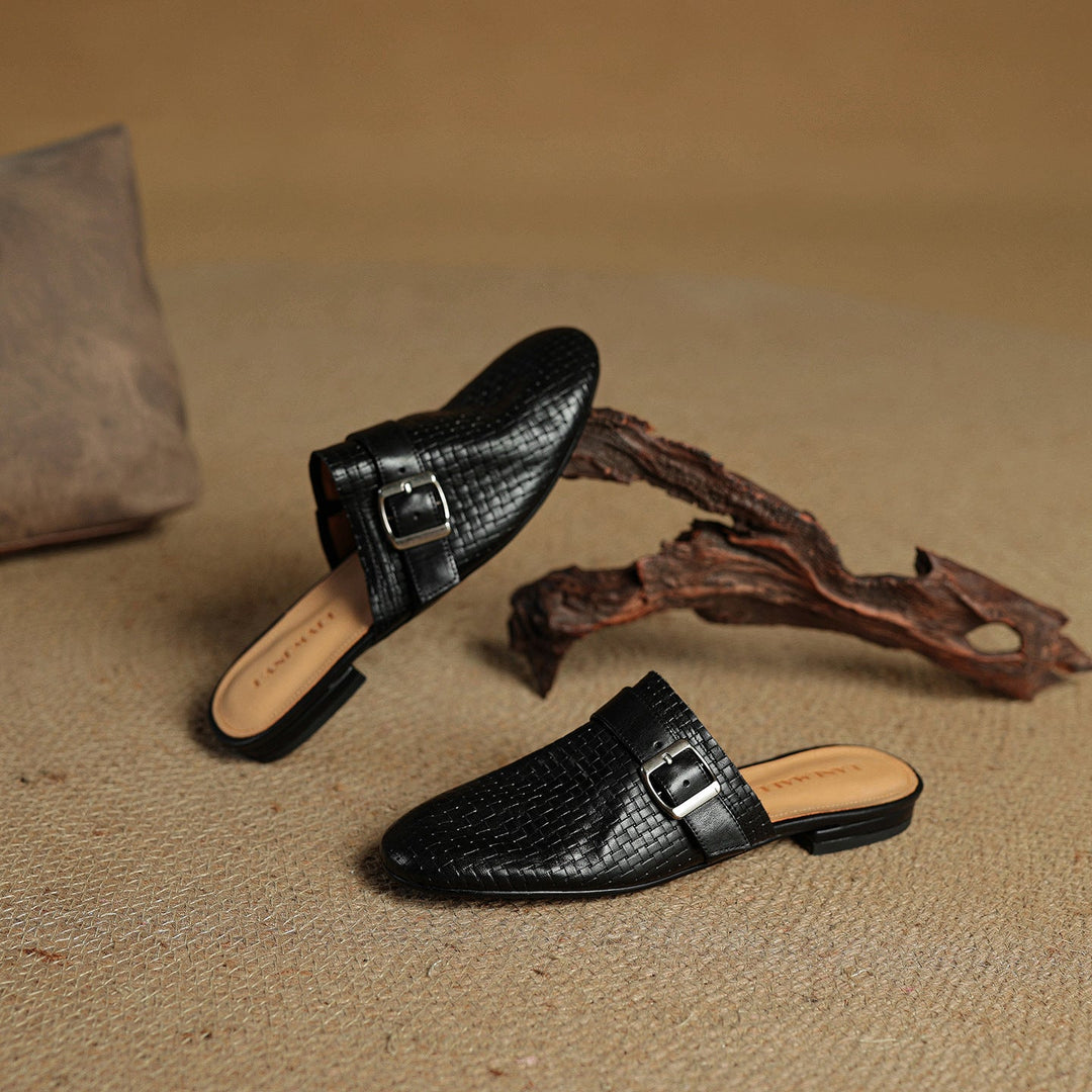 Angela | Mules Tressées avec Boucle