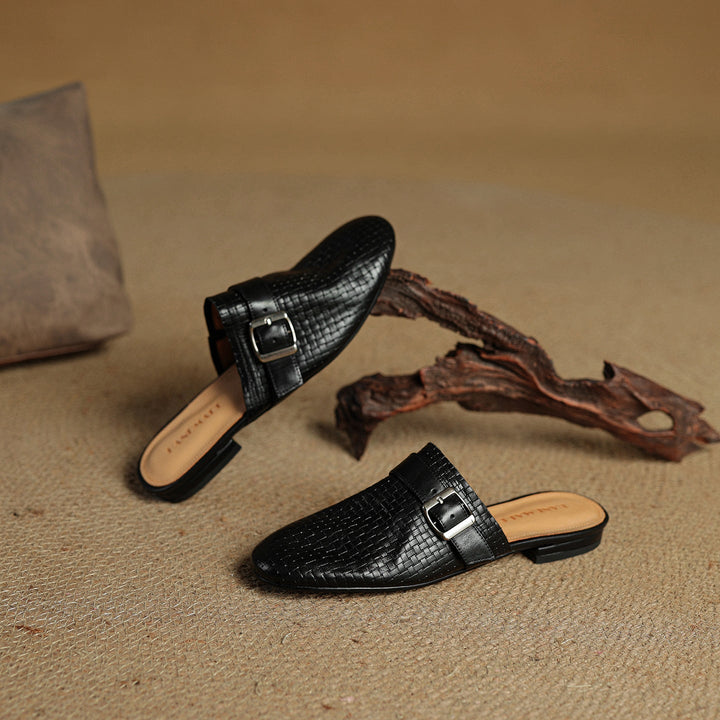 Angela | Mules Tressées avec Boucle