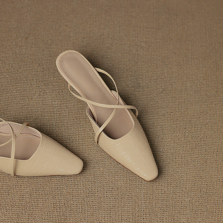 Cris | Mules à Pointe avec Brides Croisées