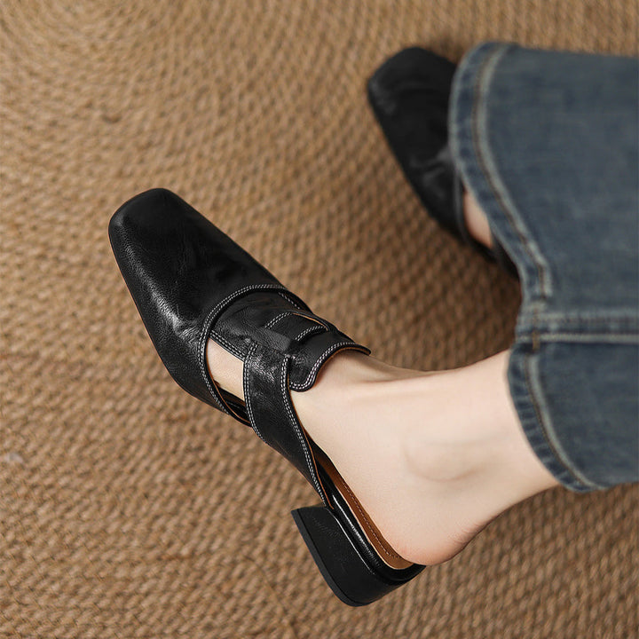 Carolina | Mules avec Bride et Bout Carré