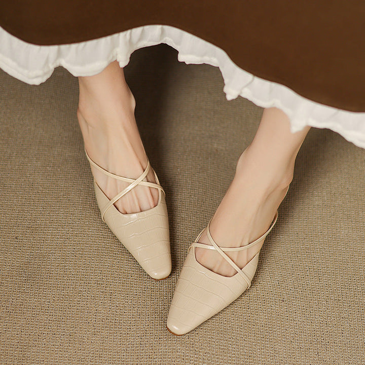 Cris | Mules à Pointe avec Brides Croisées